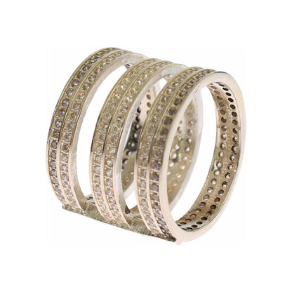 Nialaya Authentic Womens Clear CZ 925 Sterling Silver Ring Ring