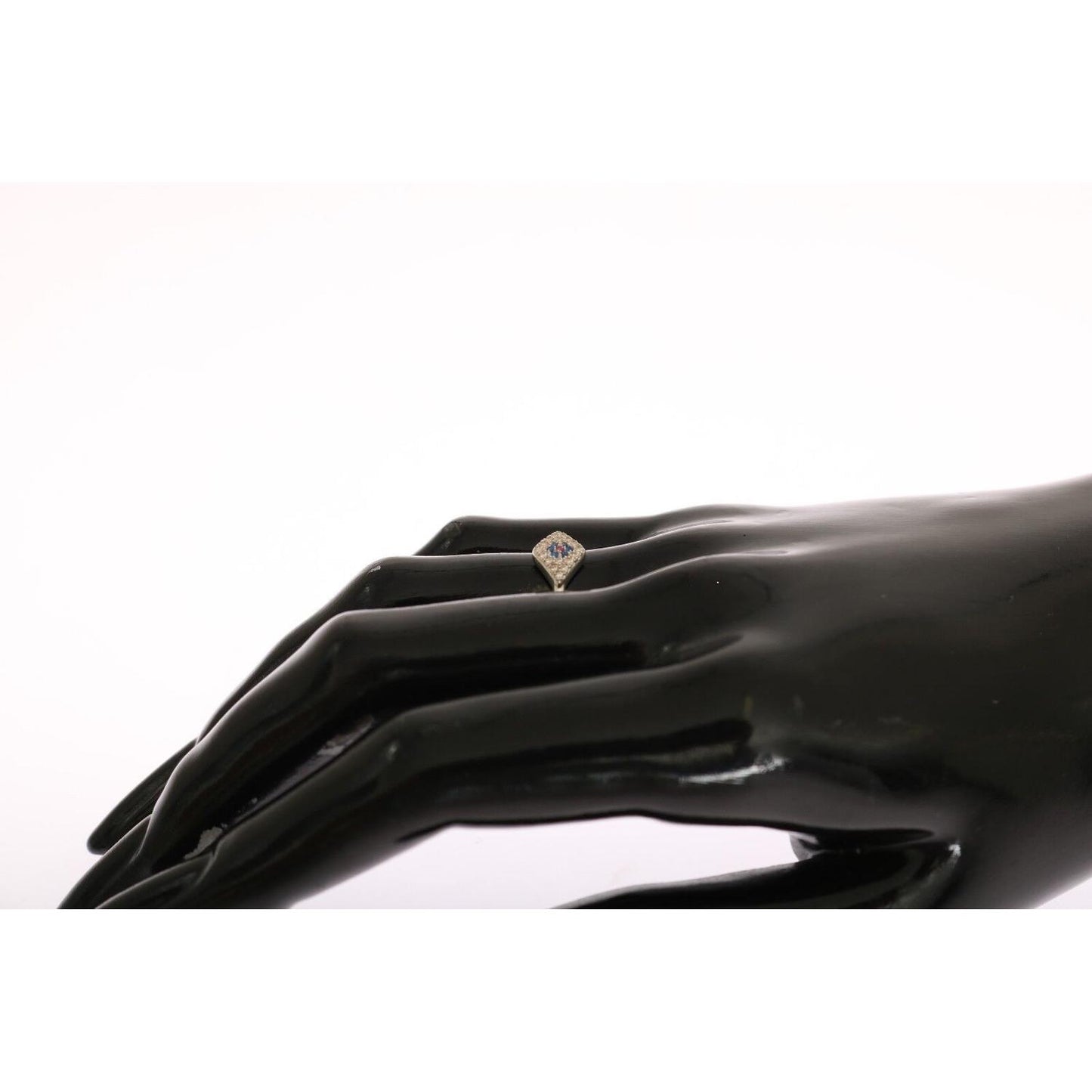 Nialaya Blue Red CZ 925 Silver Womens Clear Ring Ring