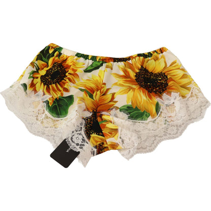 Dolce & Gabbana White Sunflower Lace Lingerie Underwear WOMAN UNDERWEAR