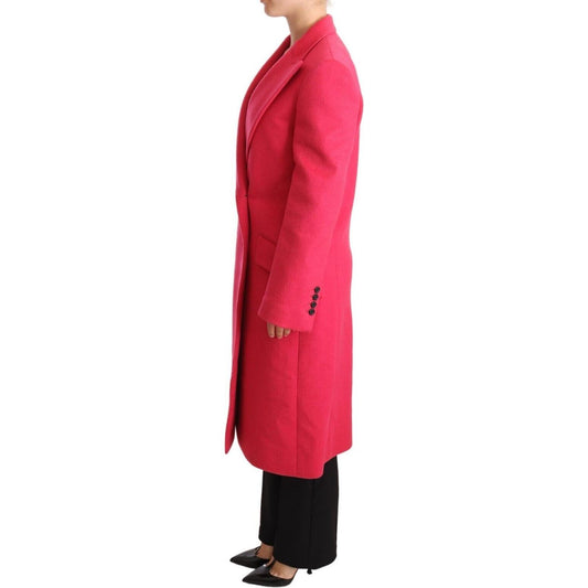 Dolce & Gabbana Elegant Pink Wool-Cashmere Coat Dolce & Gabbana Maroon