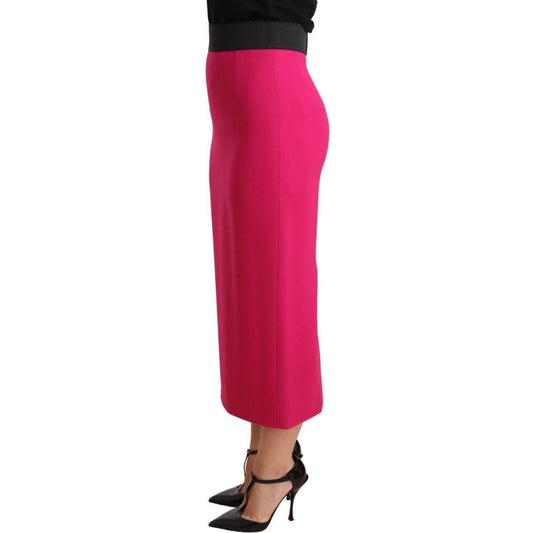 Dolce & Gabbana Elegant High-Waisted Pencil Skirt in Pink Skirt Dolce & Gabbana Maroon