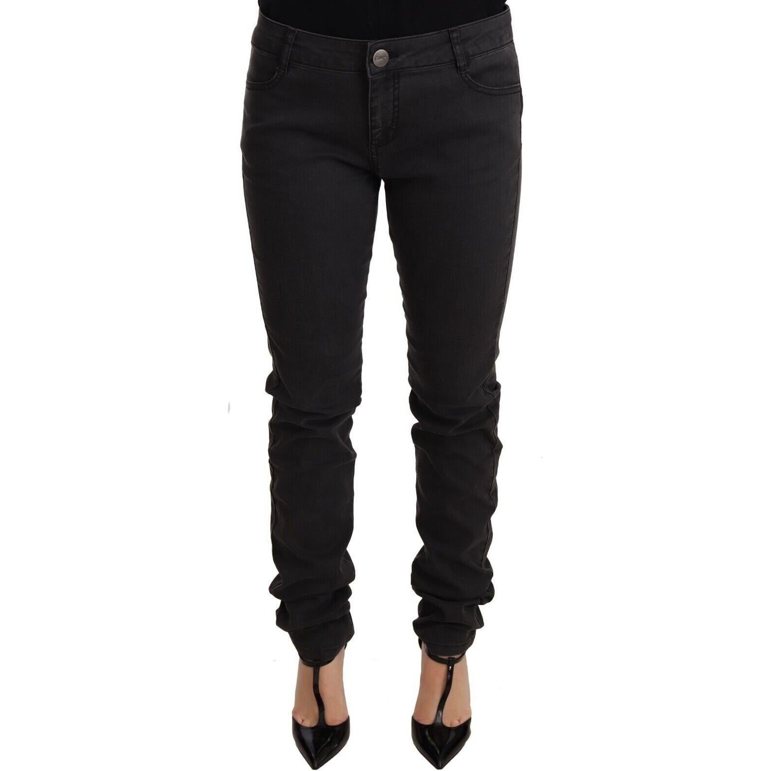 PINKO Black Cotton Stretch Skinny Mid Waist Women Denim Jeans