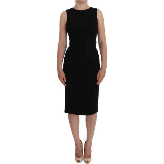 Dolce & Gabbana Elegant Crystal Sheath Knee-Length Dress WOMAN DRESSES Dolce & Gabbana Rosy Brown