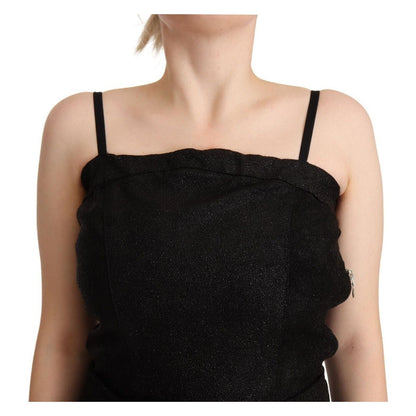 La Maison du Couturier Black Spaghetti Strap Jumpsuit Dress Jeans & Pants