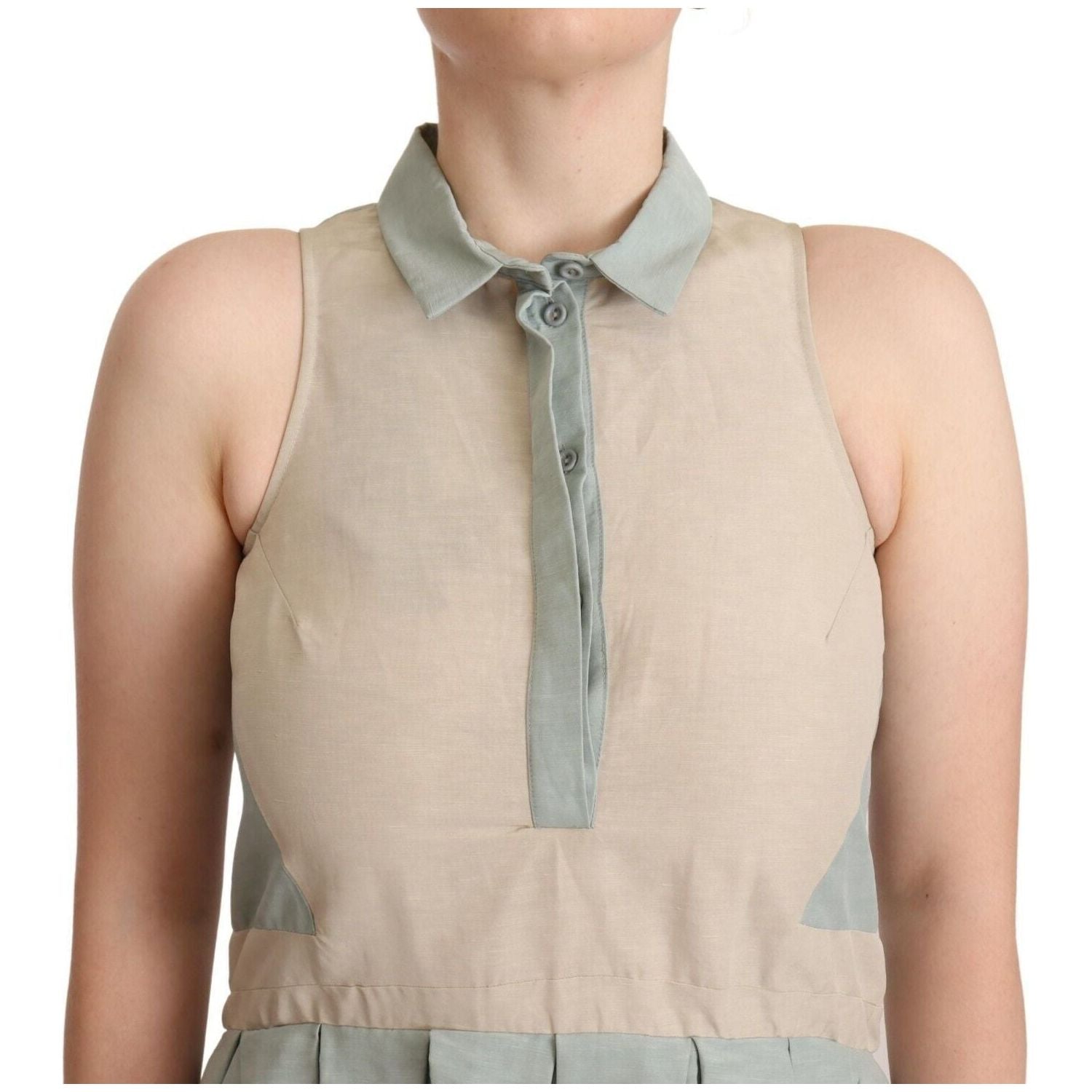 فستان Comeforbreakfast الأنيق بدون أكمام مع ياقة