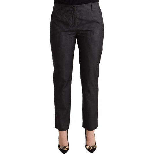 Dolce & Gabbana Elegant Tailored Virgin Wool and Silk Pants Jeans & Pants Dolce & Gabbana Black