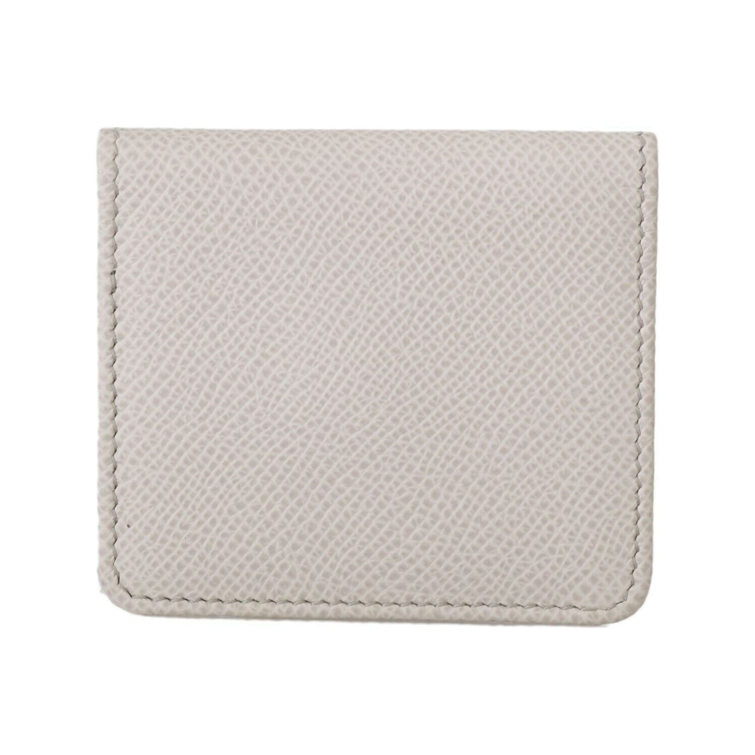Dolce & Gabbana White Dauphine Leather Holder Pocket Wallet Condom Case