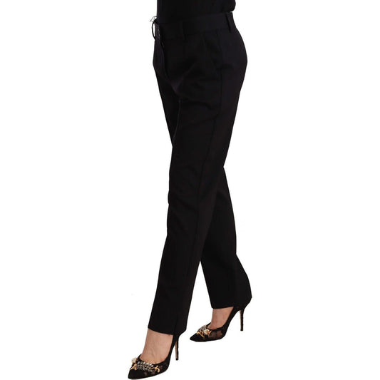 Dolce & Gabbana Elegant Tailored Wool Blend Trousers Dolce & Gabbana Black