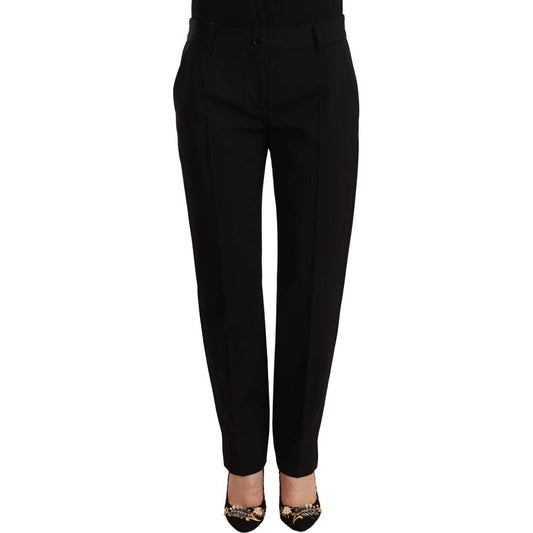 Dolce & Gabbana Elegant Tailored Wool Blend Trousers Dolce & Gabbana Black