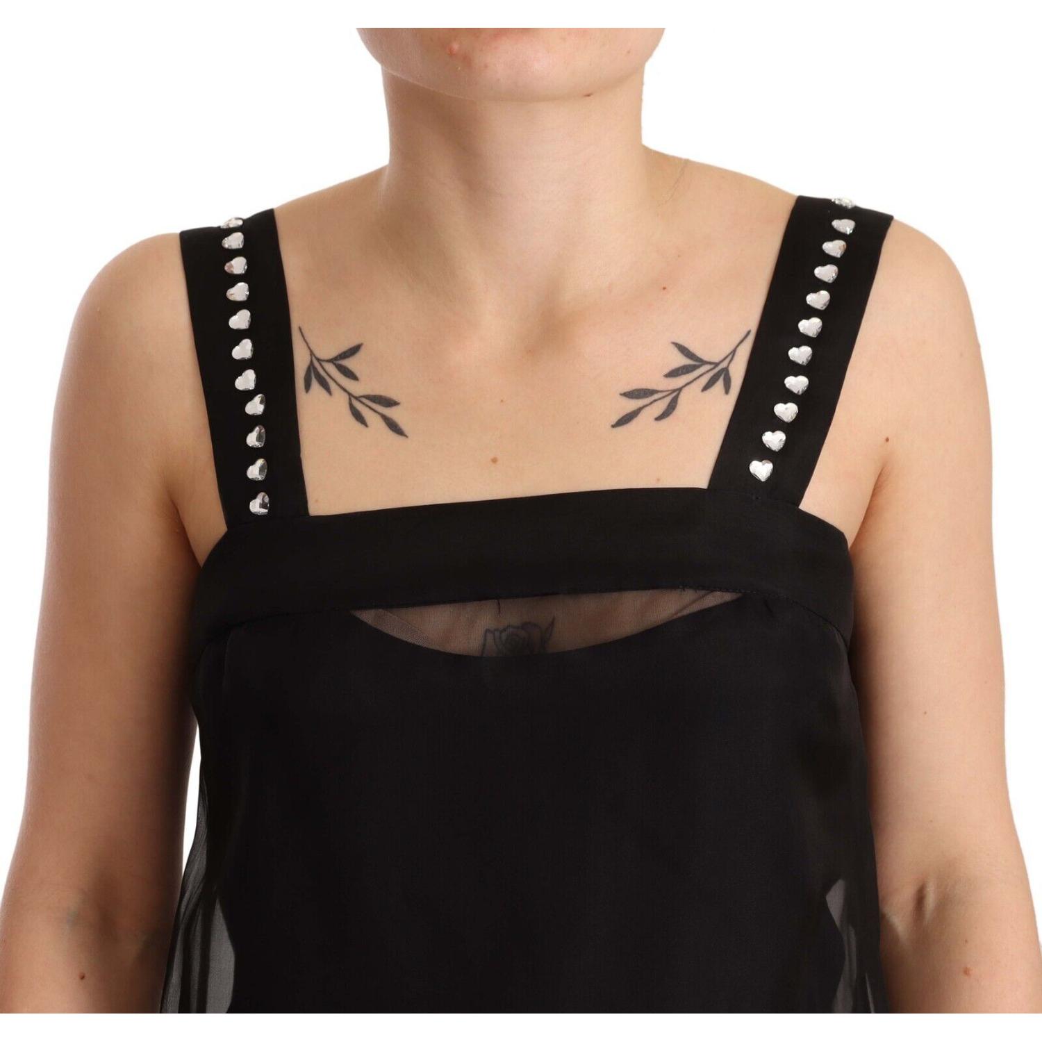 فستان قصير أنيق من دولتشي آند غابانا مع كريستالات