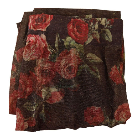 Dolce & Gabbana Floral Print Nylon Tights Dolce & Gabbana Dark Slate Gray