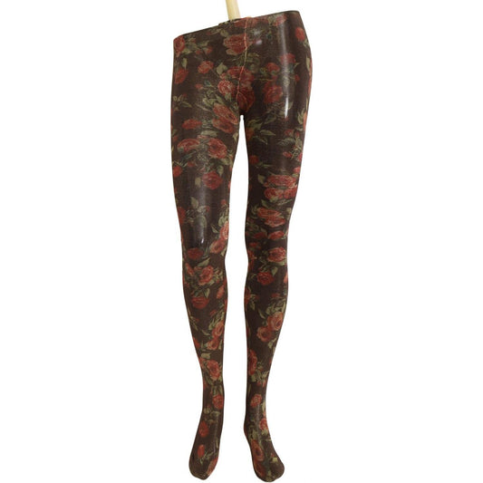 Dolce & Gabbana Floral Print Nylon Tights Dolce & Gabbana Dark Slate Gray