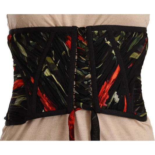 Dolce & Gabbana Elegant Black Silk Corset Belt Top Dolce & Gabbana Black