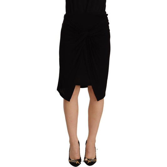 PLEIN SUD Elegant High Waist Pencil Cut Skirt PLEIN SUD Black