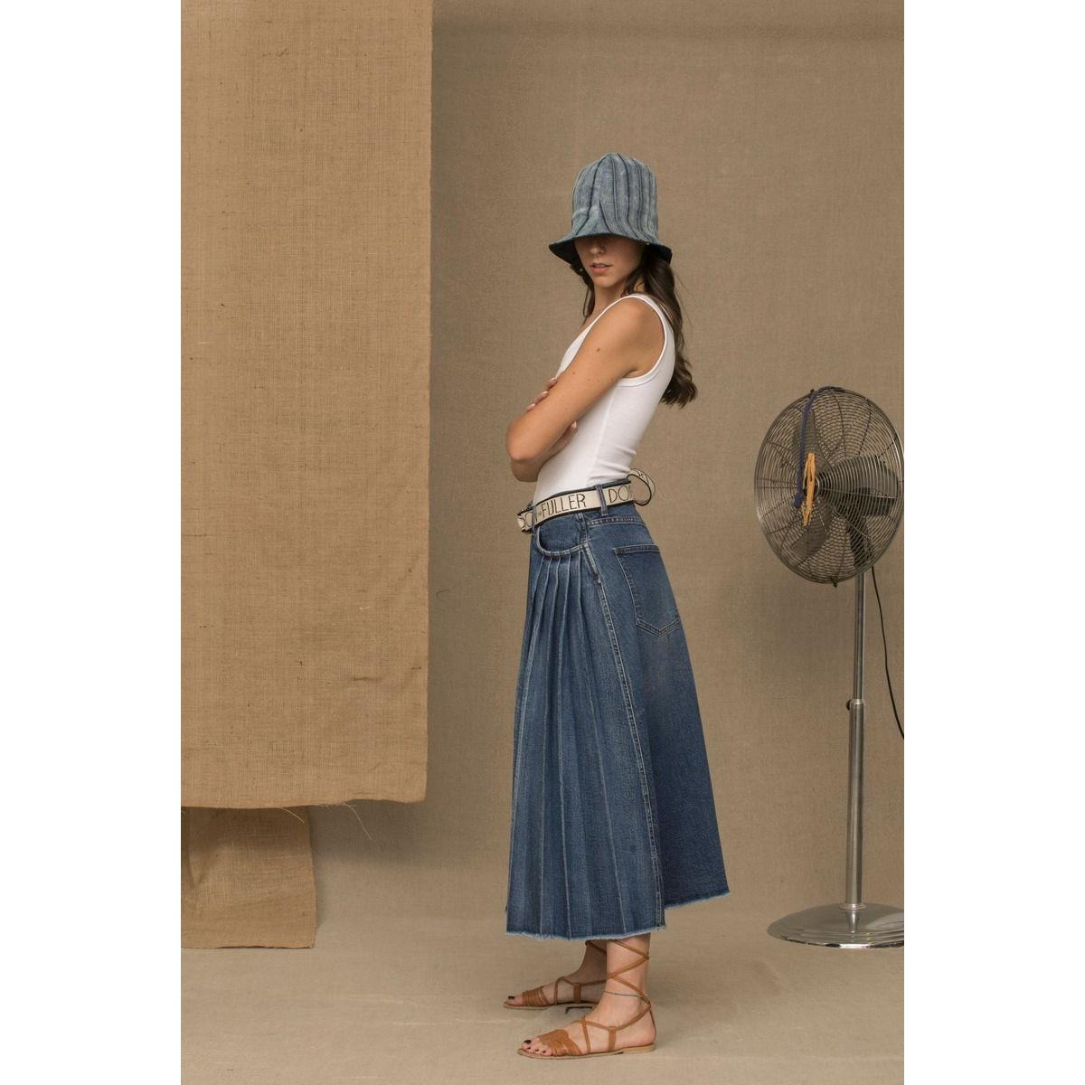 Don The Fuller Blue Cotton Women Skirt Jeans & Pants