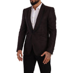 Dolce & Gabbana Purple Jacquard Single Breasted SICILIA Blazer KOS1923-48