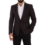 Dolce & Gabbana Purple Jacquard Single Breasted SICILIA Blazer KOS1923-48