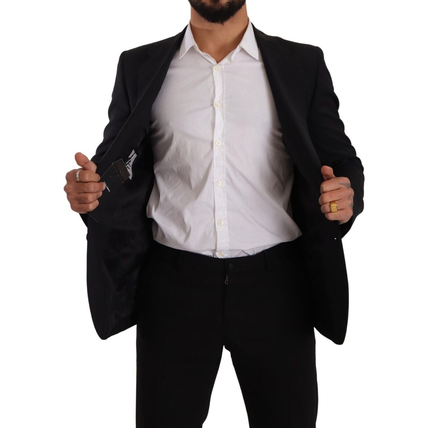 سترة مارتيني سوداء أنيقة بقصّة Slim Fit مع فيست من Dolce &amp; Gabbana