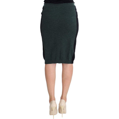 MILA SCHÖN Green Wool Blend Pencil Skirt