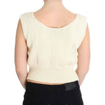 PINK MEMORIES Beige Sleeveless Knit Vest Sweater PINK MEMORIES Bisque