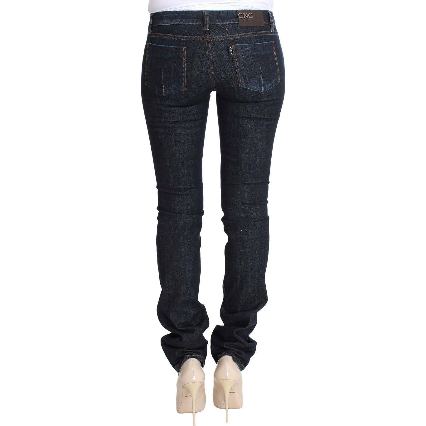 Costume National Blue Cotton Stretch Slim Fit Jeans
