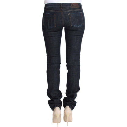 Costume National Blue Cotton Stretch Slim Fit Jeans