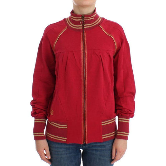 John Galliano Elegant Pink Zip Cardigan with Logo Detailing John Galliano Brown