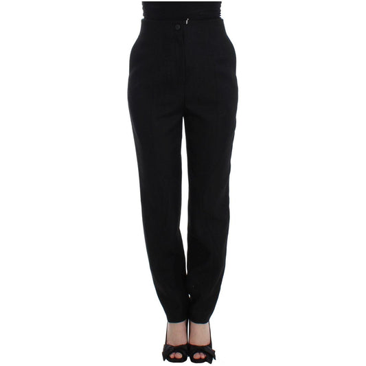 KAALE SUKTAE Elegant High-Waist Black Pants Jeans & Pants KAALE SUKTAE Black