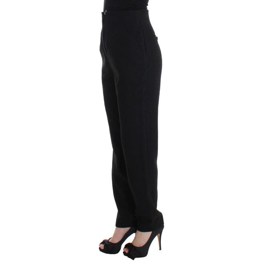 KAALE SUKTAE Elegant High-Waist Black Pants Jeans & Pants KAALE SUKTAE Black