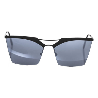 Frankie Morello Black Metallic Fiber Women Sunglass