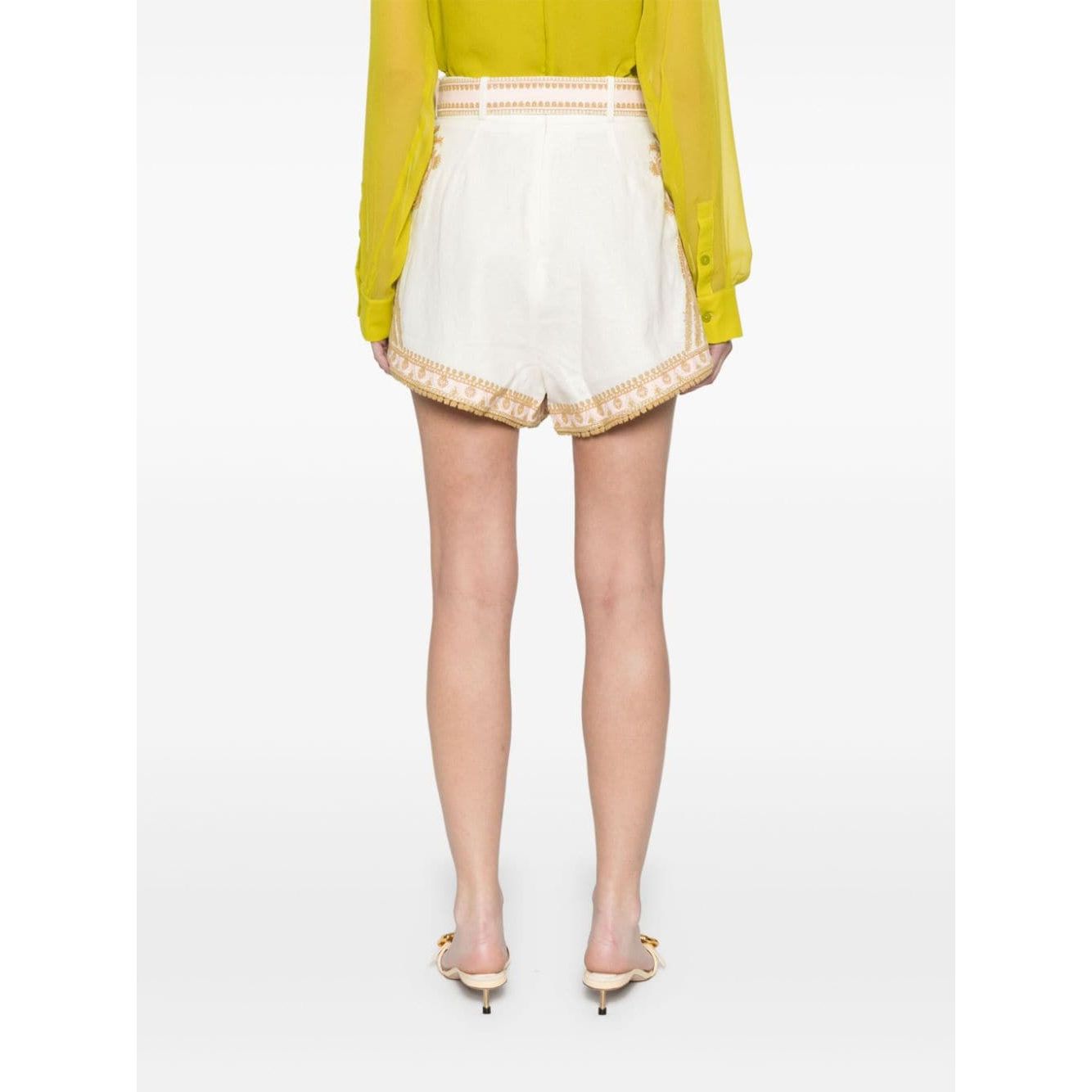 Zimmermann Waverly embroidered linen shorts Short trousers