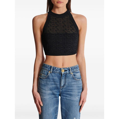 Balmain PB Labyrinth knit top Topwear