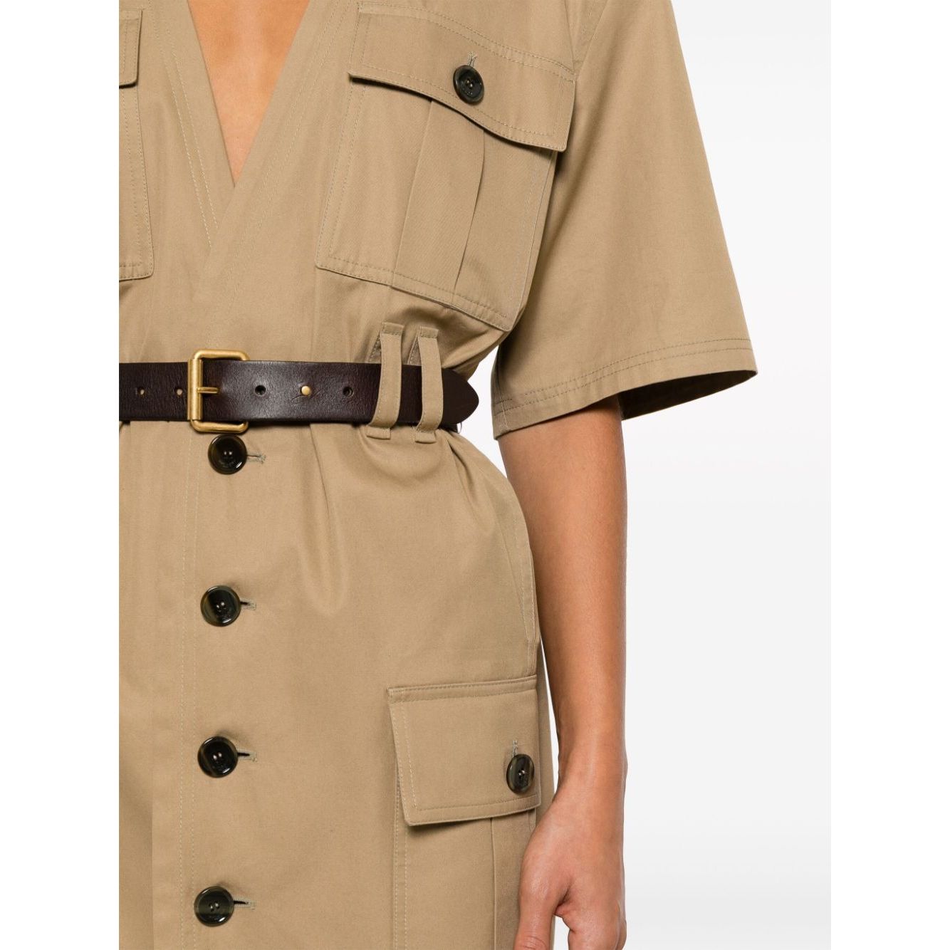 Saint Laurent Cotton twill midi dress