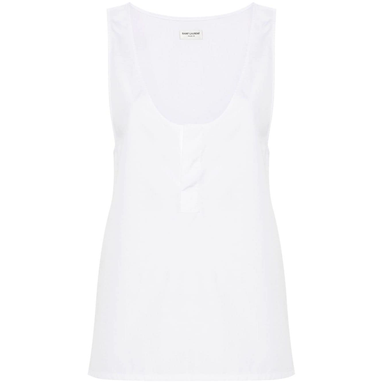 Saint Laurent semi-sheer Henley Tank Top