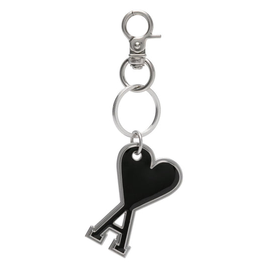 Ami Paris Keychains Black Small Leather Goods Ami Paris Black