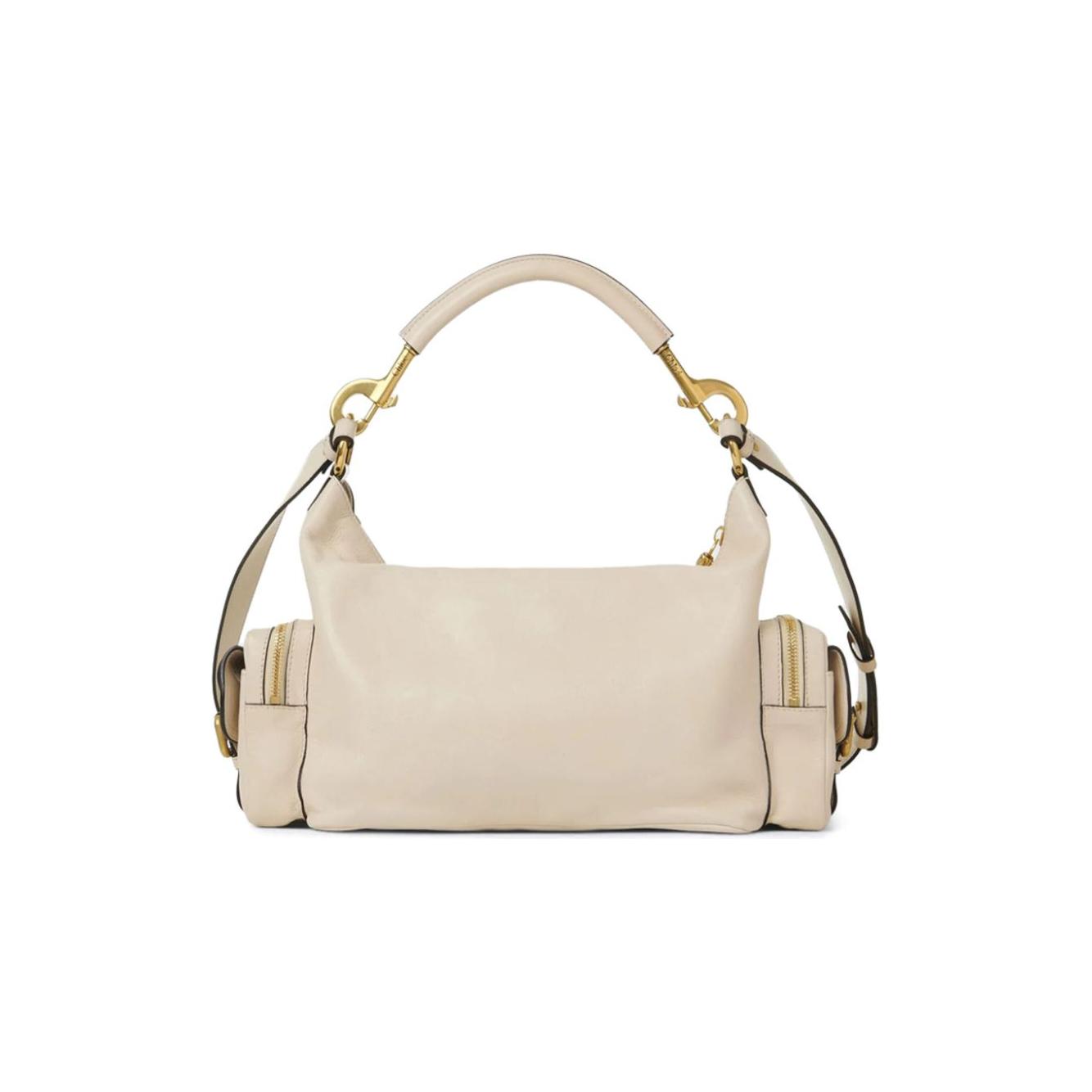 Front view with bag zipped and handles upright.