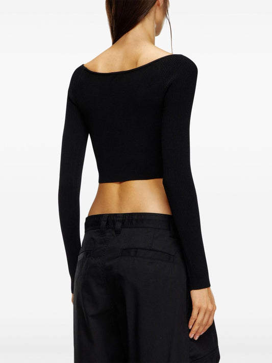 Diesel Top Black Topwear Diesel White Smoke