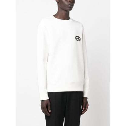 Emporio Armani Double-jersey sweatshirt with embossed embroidered EA logo