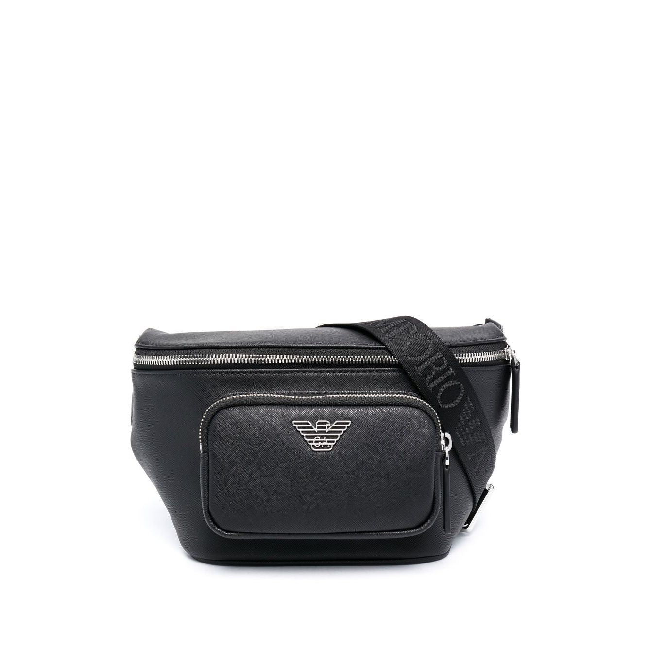Front view with bag zipped and handles upright.