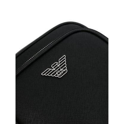 Emporio Armani logo-plaque Leather messenger bag