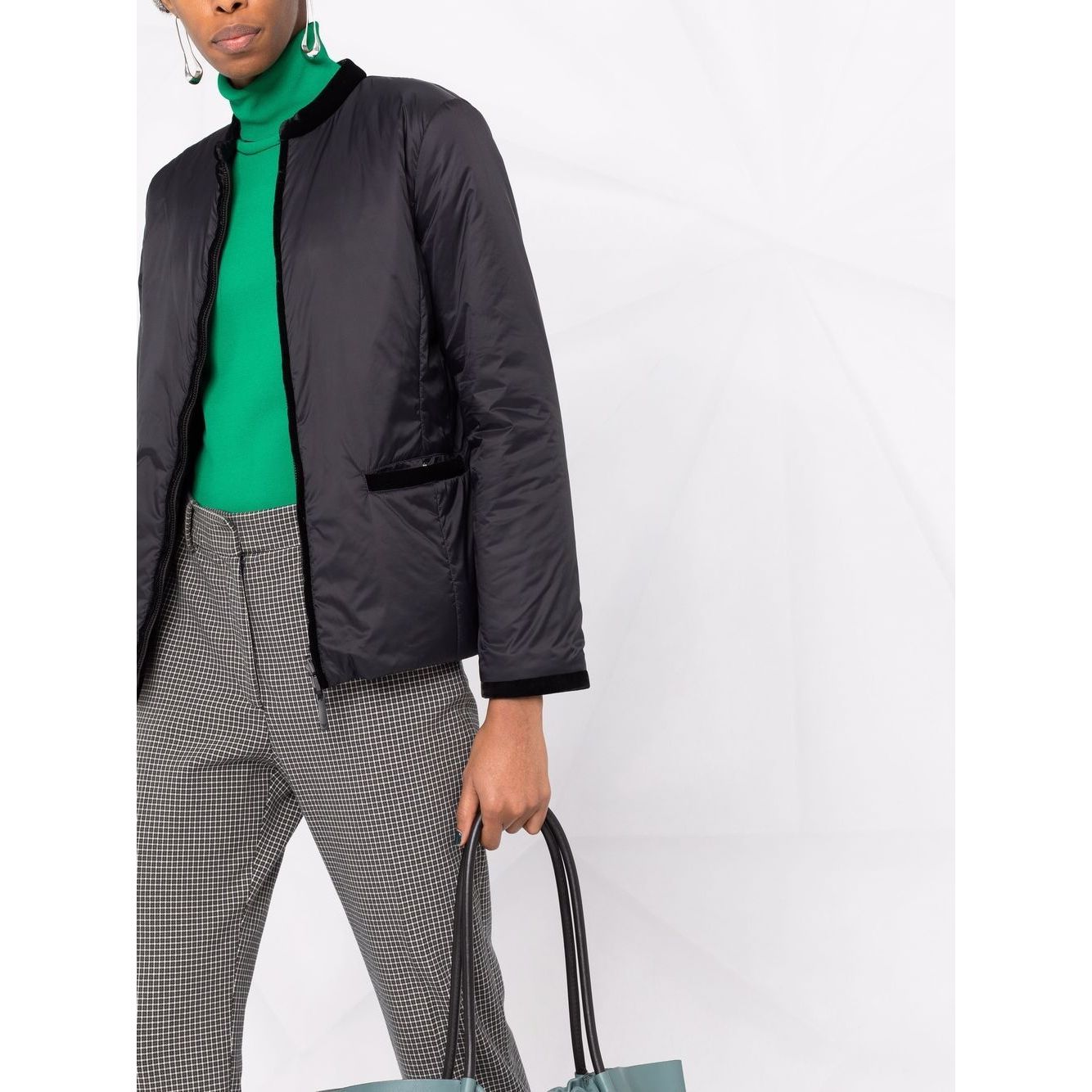 Emporio Armani Nylon reversible guru-collared jacket