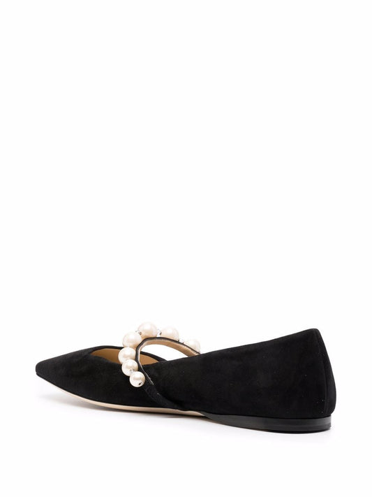Jimmy Choo Square Toe Ballet Flats Ade Flat Shoes Jimmy Choo Light Gray