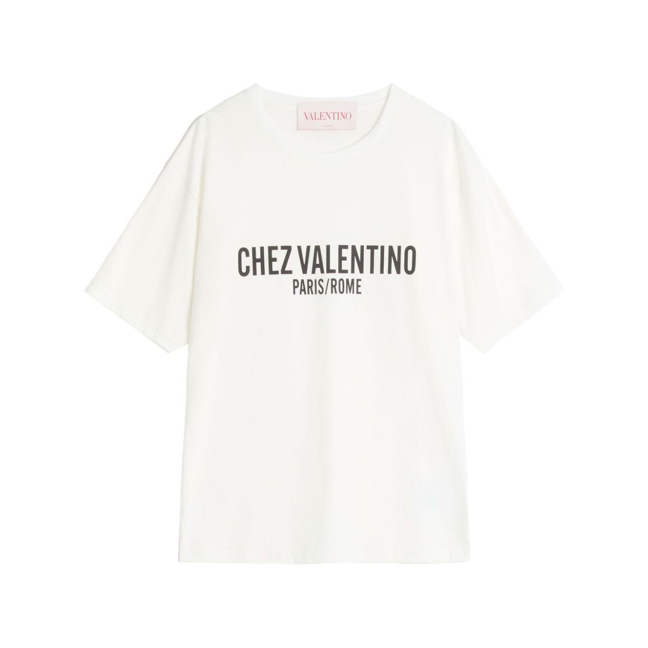 Valentino Cotton T-Shirt With Chez Valentino Print Topwear