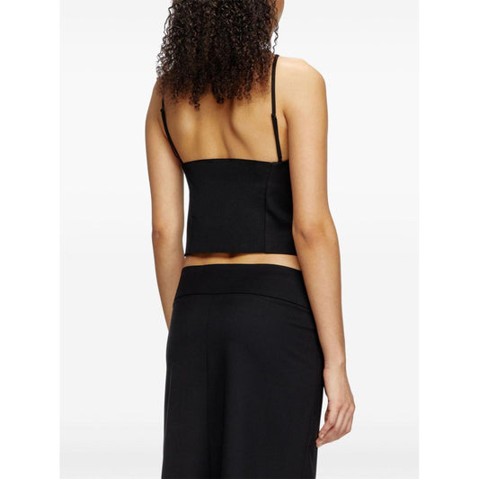 Diesel Top Black Topwear Diesel White Smoke
