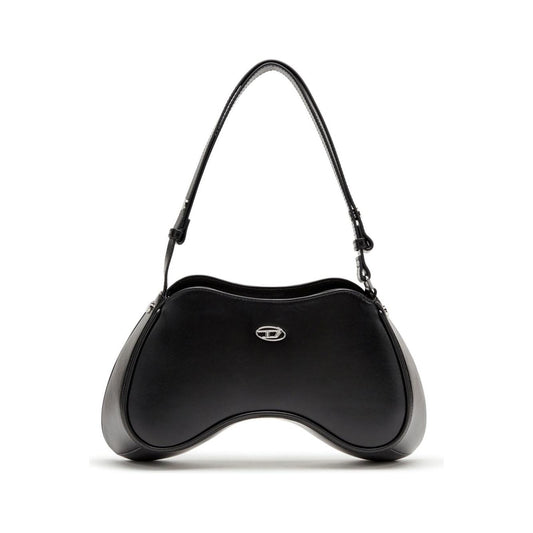 Diesel Play-Semi-gloss leather shoulder bag Shoulder Diesel Gray