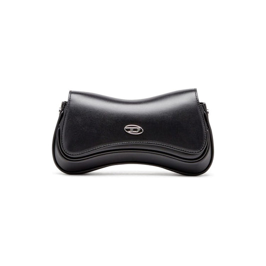 Diesel Play-Semi gloss leather shoulder bag Clutches Diesel Dark Slate Gray