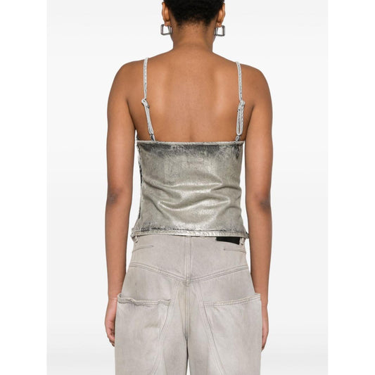 Diesel Top Grey Topwear Diesel Antique White