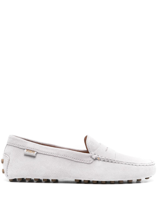 Tod's Gommino Suede Leather Loafers Grey Moccasins Tod'S Light Gray