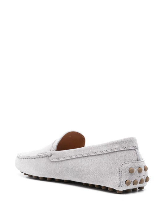 Tod's Gommino Suede Leather Loafers Grey Moccasins Tod'S Light Gray