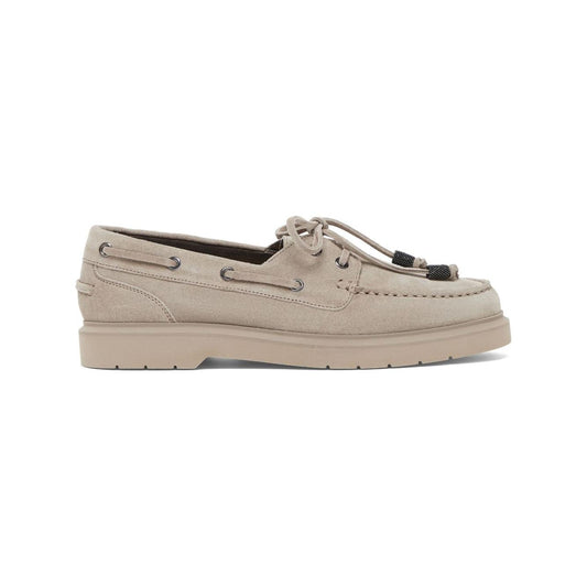 Brunello Cucinelli Flat shoes White Moccasins Brunello Cucinelli Dark Gray